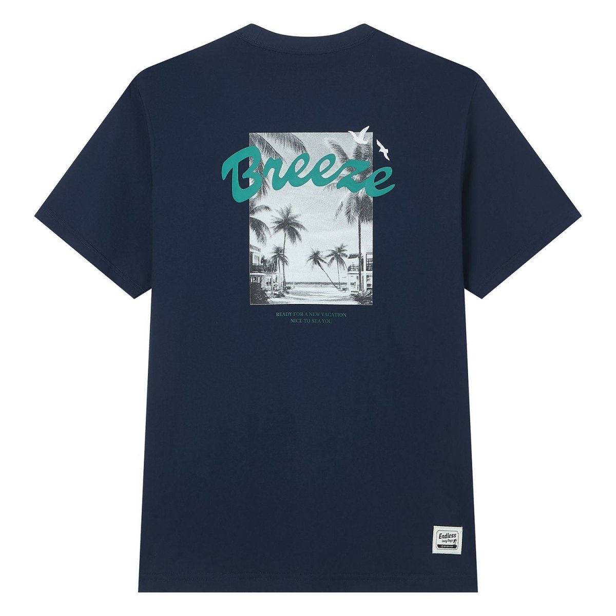 Giordano Men's Endless Lazy Days Navy Breeze Graphic Tee - Premium Print Tee