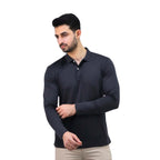 Giordano Men's Flat Knit Collar Long Sleeve Liquid Touch Slim Fit Solid Color Polo - Premium Polo