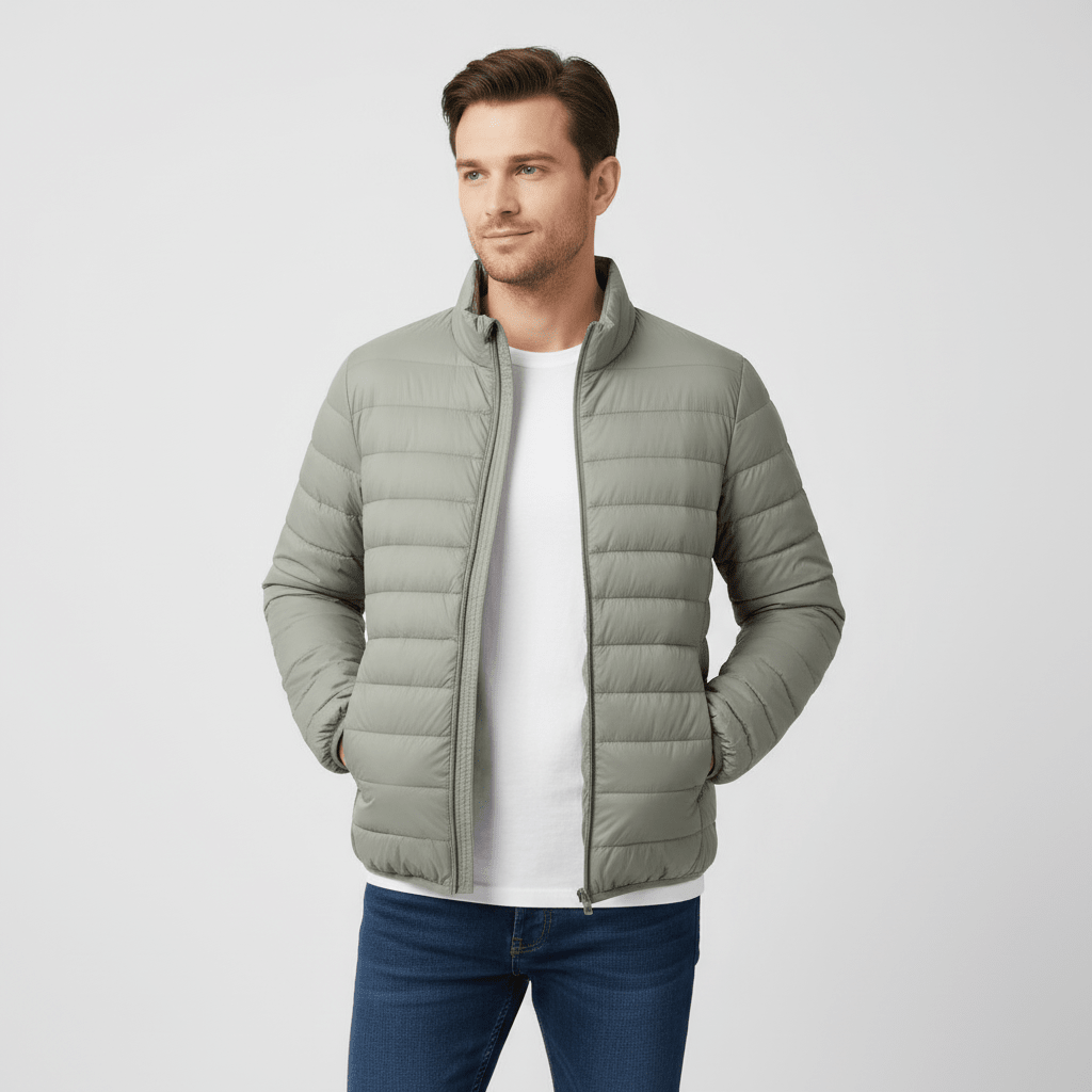 Giordano Men's Full-Zip Seasonal Nylon Duck Down Jacket - Premium Jackets