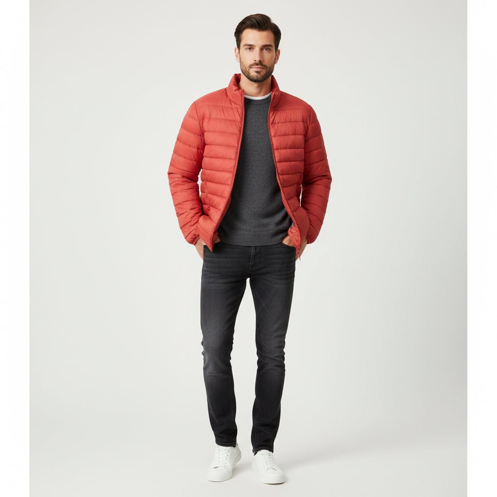 Giordano Men's Full-Zip Seasonal Nylon Duck Down Jacket - Premium Jackets