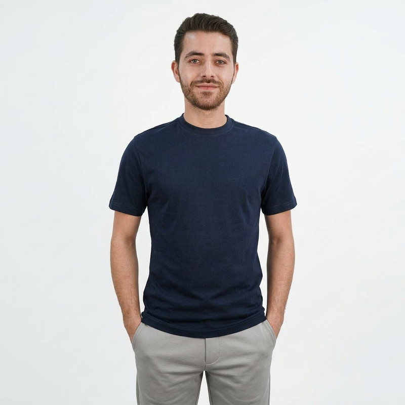 Men's Giordano Cotton Crewneck Slim Fit Tee - Short Sleeve