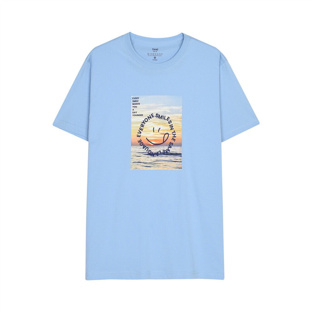 Giordano Men's Letter Print Tee - Premium Print Tee