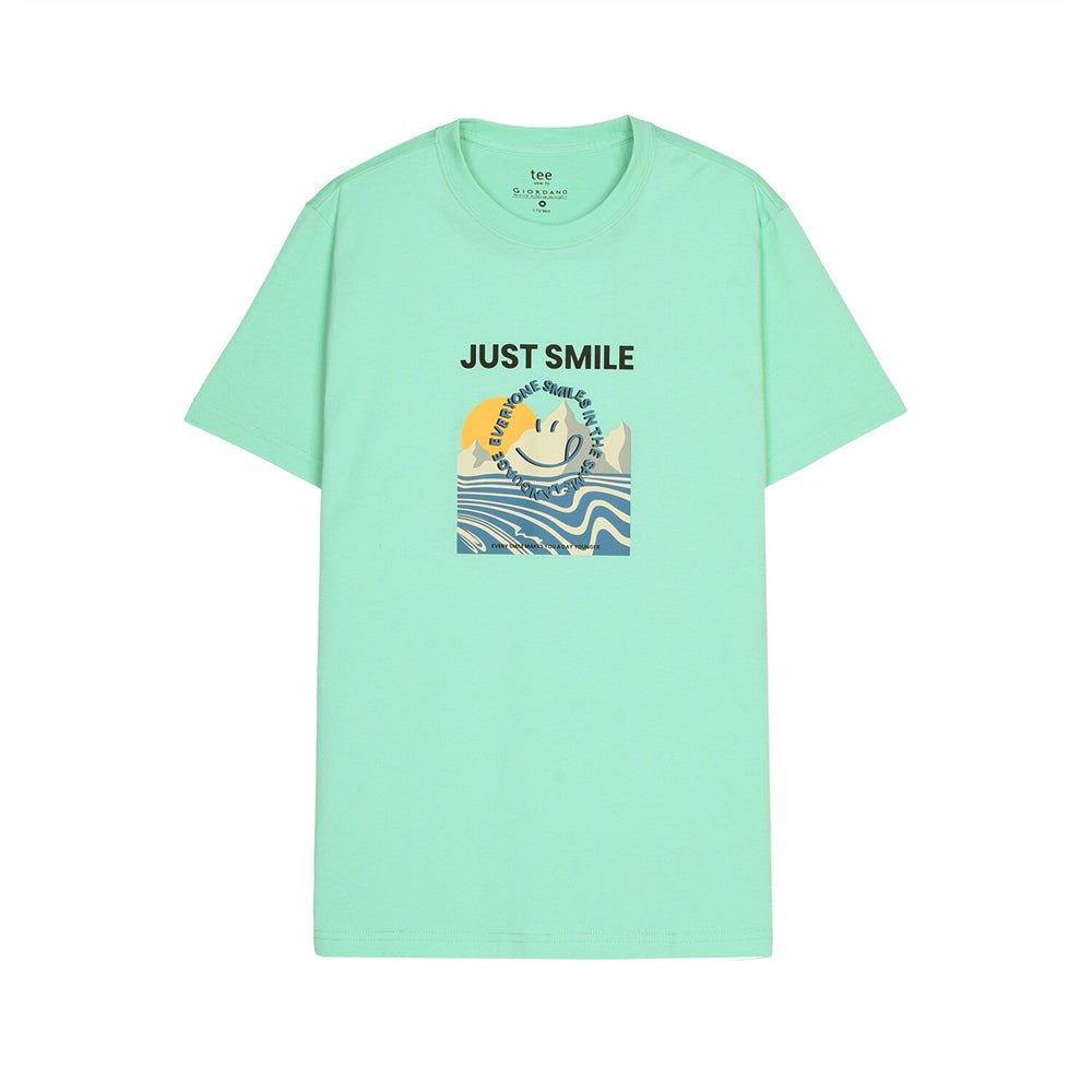 Giordano Men's Letter Print Tee - Premium Print Tee