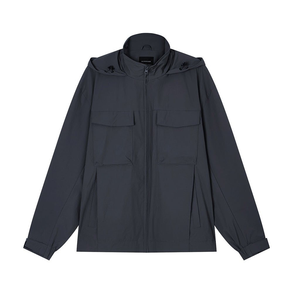 Giordano Men's Lightweight Water - Repellent Full - Zip Windbreaker Jacket - first_variant_option_2 Premium Jackets for Giordano