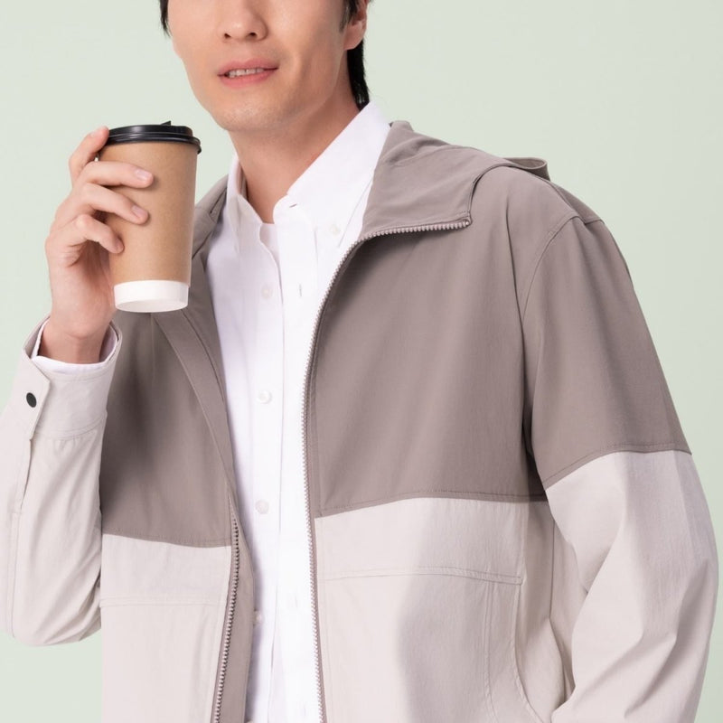 Giordano Men’s Lightweight Water-Repellent Full-Zip Windbreaker - Premium Jackets