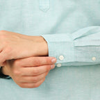 Giordano Men's Linen Band Collar Shirt - Premium Shirts