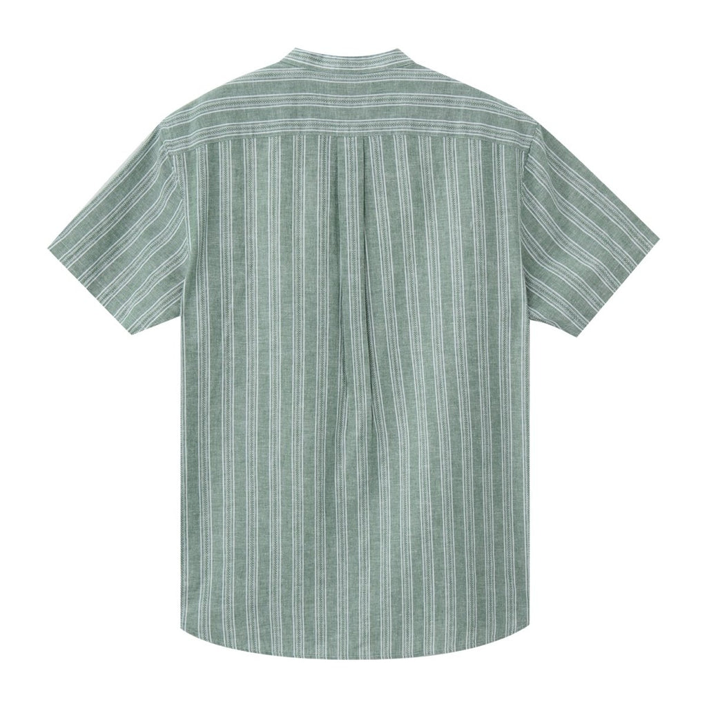 Giordano Men's Linen Cotton Poplin Band Collar Shirt | Slim Fit Summer Style - Premium Shirts