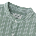 Giordano Men's Linen Cotton Poplin Band Collar Shirt | Slim Fit Summer Style - Premium Shirts