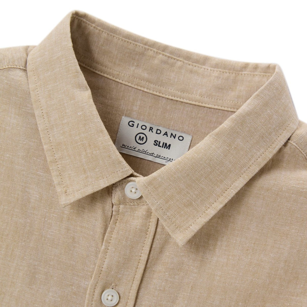 Giordano Men's Linen Cotton Poplin Shirt - Premium Shirts