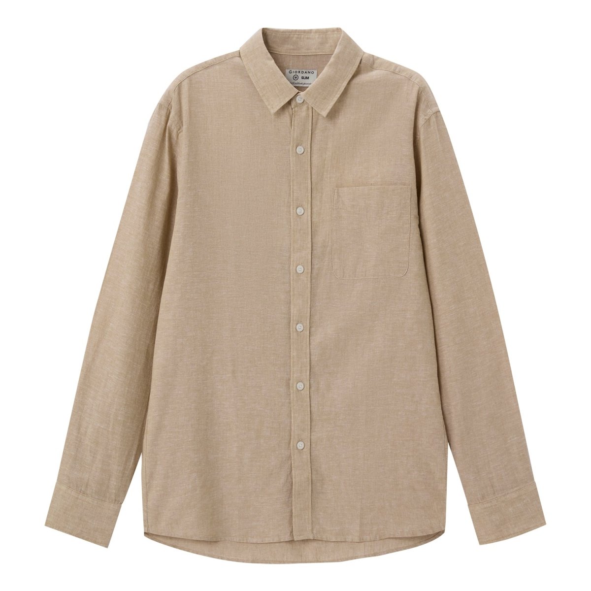 Giordano Men's Linen Cotton Poplin Shirt - Premium Shirts