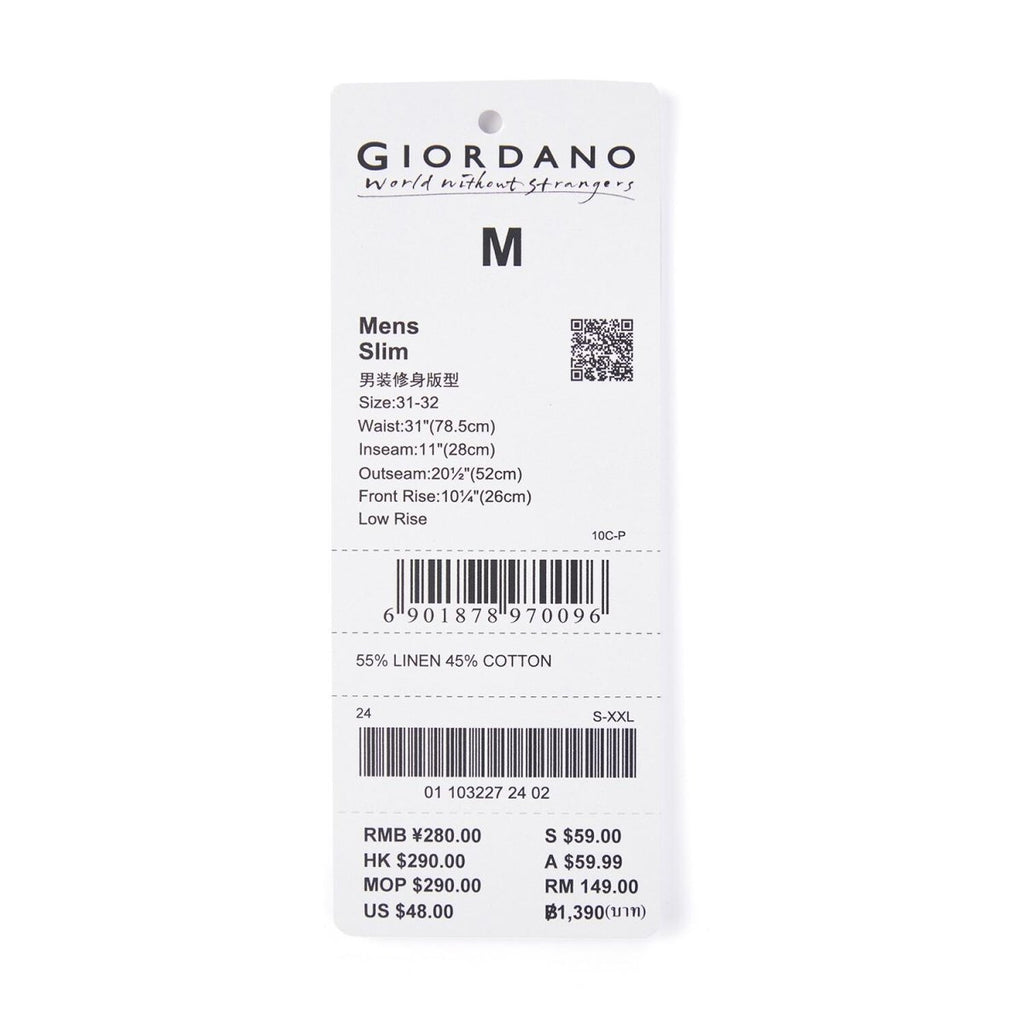 Giordano Men's Linen Cotton Shorts - Premium Shorts