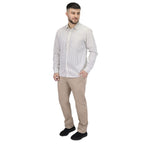 Giordano Men's Linen Long Sleeve Slim Fit Front Button Garment Wash Shirt - Premium Shirts