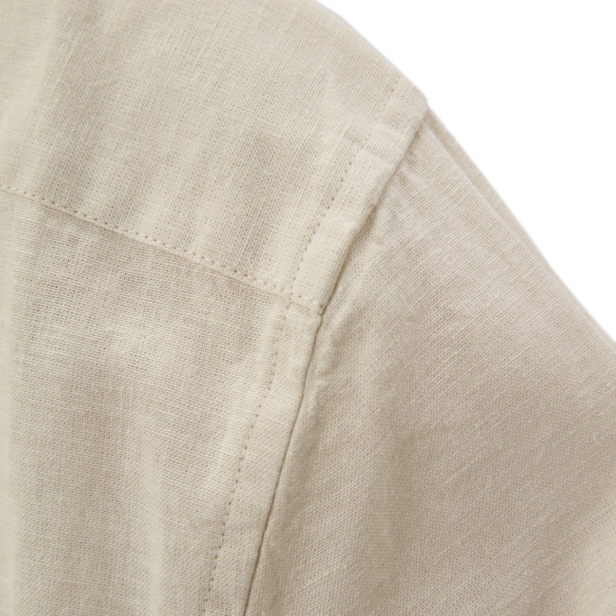 Giordano Men's Linen Poplin Blend Stand Collar Shirt - Premium Shirts