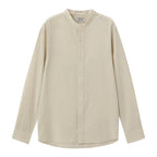 Giordano Men's Linen Poplin Blend Stand Collar Shirt - Premium Shirts