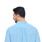 Giordano Men's Linen Short Sleeve Slim Fit Front Button Garment Wash Shirt - Premium Shirts