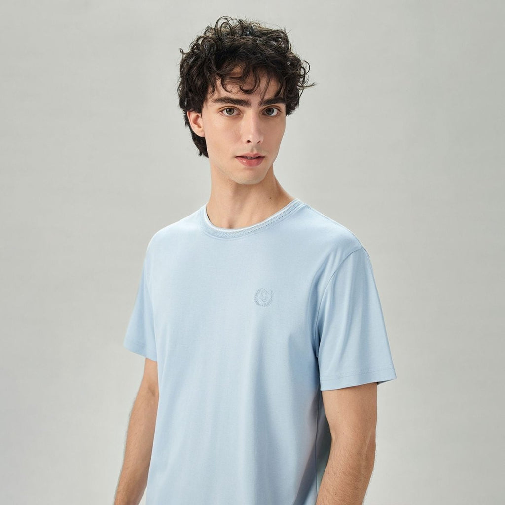 Giordano Men's Liquid Touch Relaxed Embroidered Tee - Premium Tee