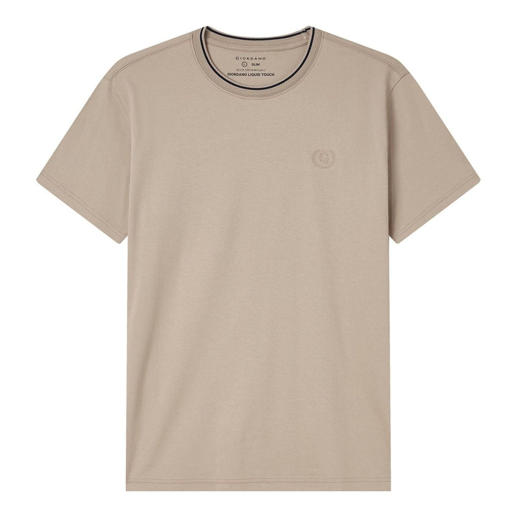 Giordano Men's Liquid Touch Relaxed Embroidered Tee - Premium Tee