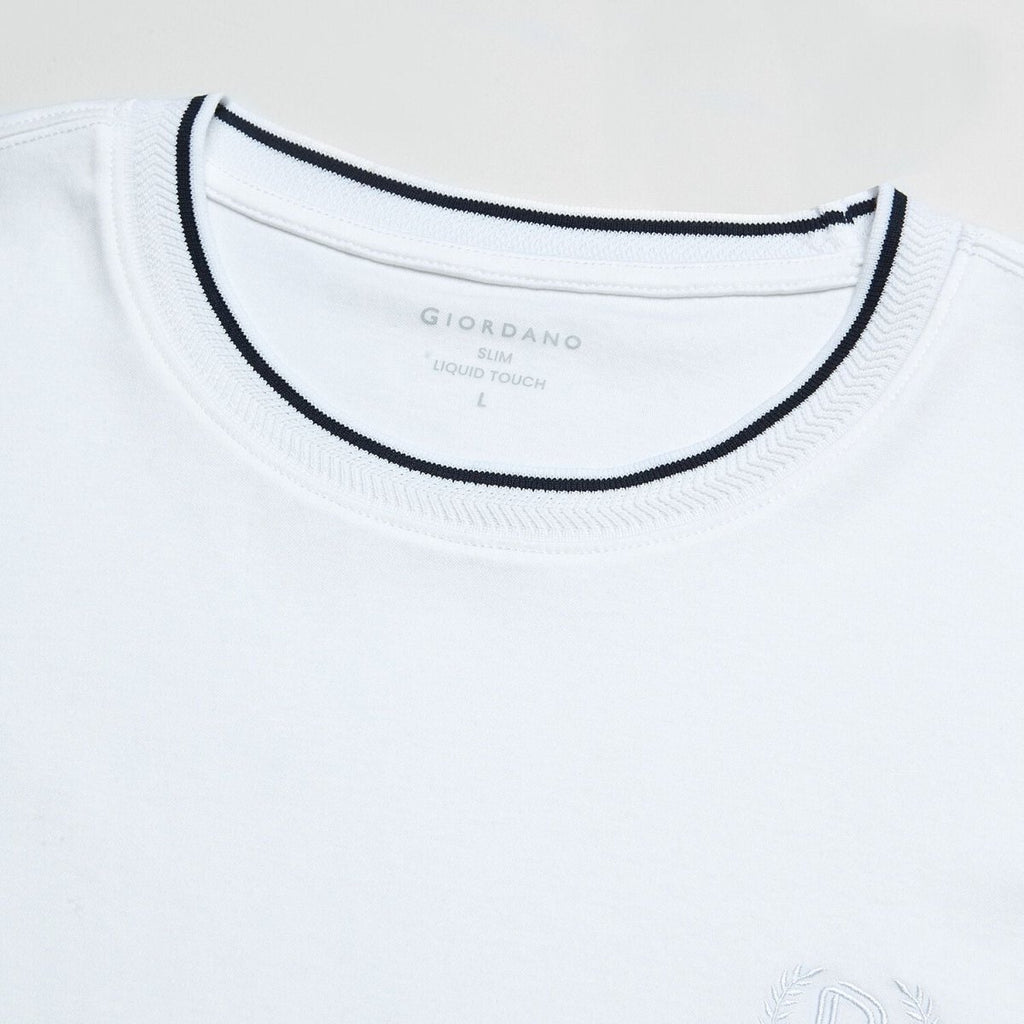 Giordano Men's Liquid Touch Relaxed Embroidered Tee - Premium Tee