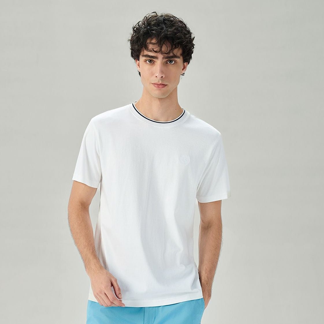 Giordano Men's Liquid Touch Relaxed Embroidered Tee - Premium Tee