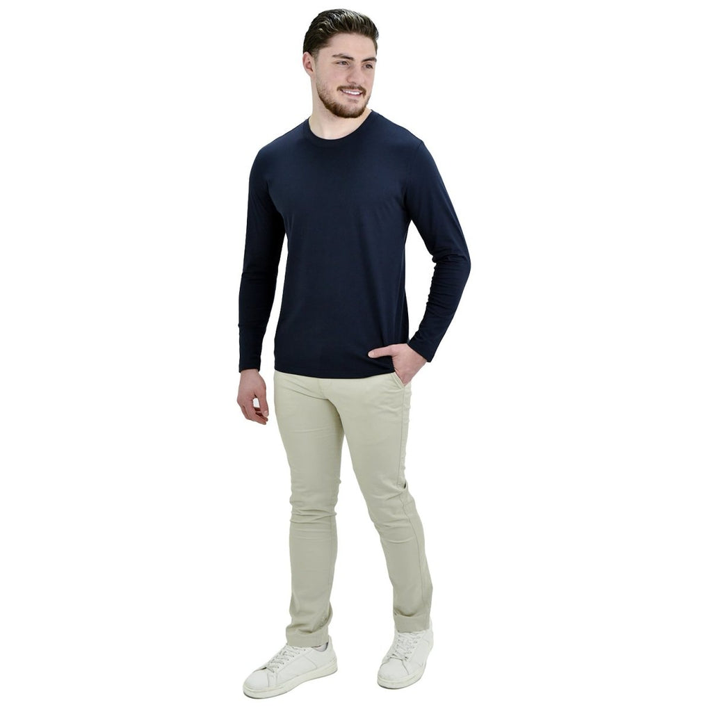 Giordano Men's Long Sleeve Crewneck Tee - Premium Tee