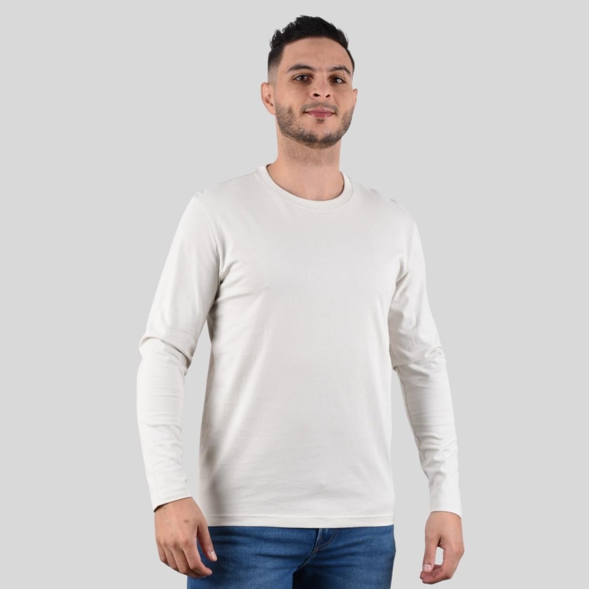 Giordano Men's Long Sleeve Crewneck Tee - Premium Tee