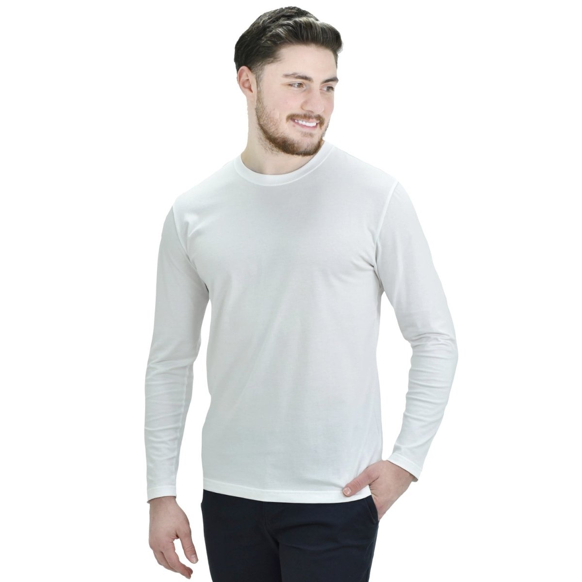 Giordano Men's Long Sleeve Crewneck Tee - Premium Tee
