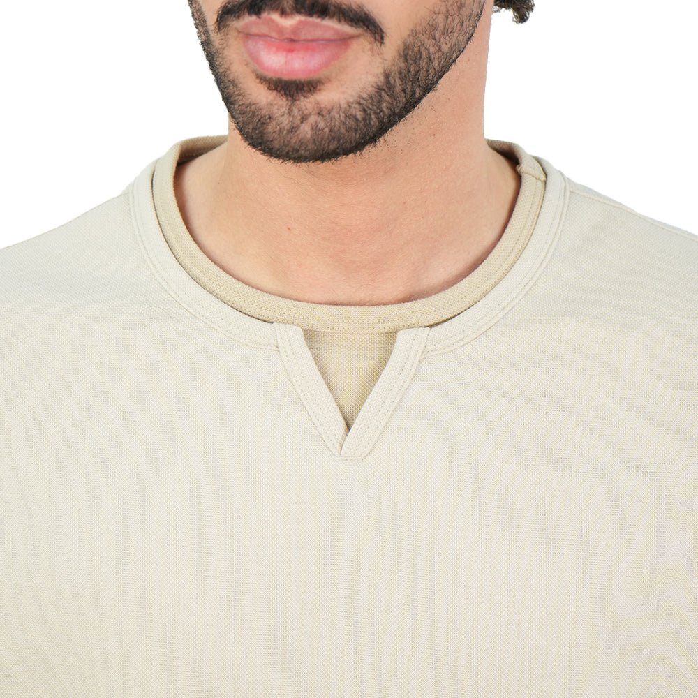 Giordano Men’s Loose Jacquard Interlock Crew Neck Short Sleeve Tee - first_variant_option_2 Premium Tee for Giordano