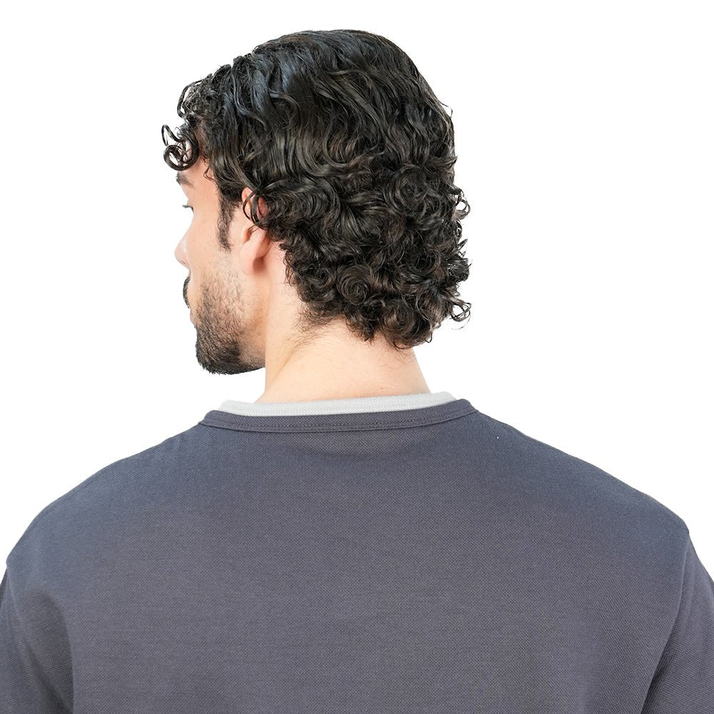 Giordano Men’s Loose Jacquard Interlock Crew Neck Short Sleeve Tee - first_variant_option_2 Premium Tee for Giordano
