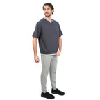 Giordano Men’s Loose Jacquard Interlock Crew Neck Short Sleeve Tee - first_variant_option_2 Premium Tee for Giordano