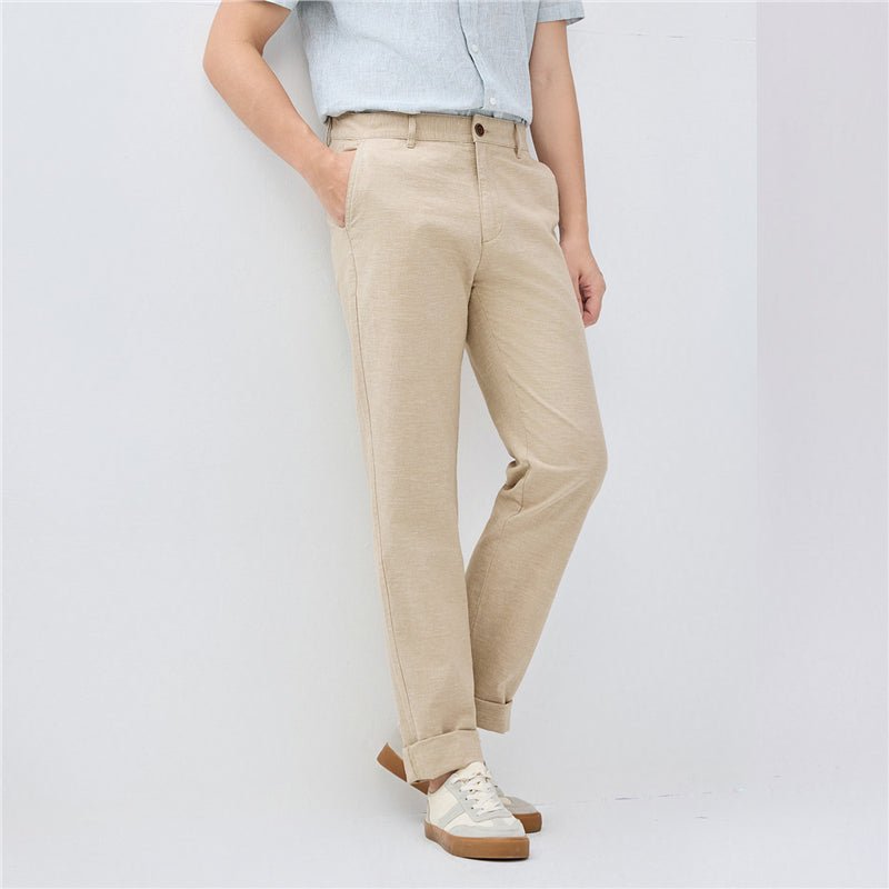 Giordano Men’s Low Rise Slim Taper Linen Cotton Pants - first_variant_option_2 Premium Pants for Giordano