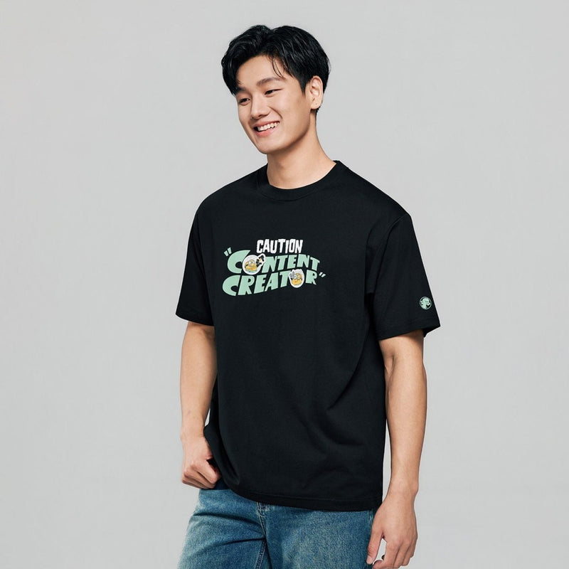 Giordano Men's Minions Caution Content Creator Print Tee - Premium Print Tee