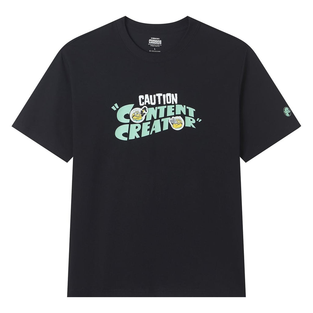 Giordano Men's Minions Caution Content Creator Print Tee - Premium Print Tee