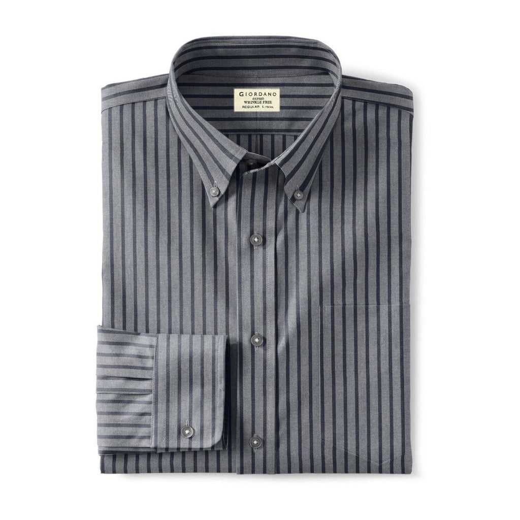 Giordano Men's Oxford Pattern Wrinkle Free Shirt - Premium Shirts