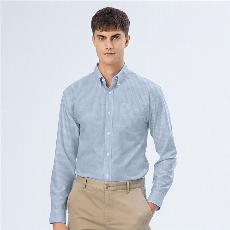 Giordano Men's Oxford Pattern Wrinkle Free Shirt - Premium Shirts