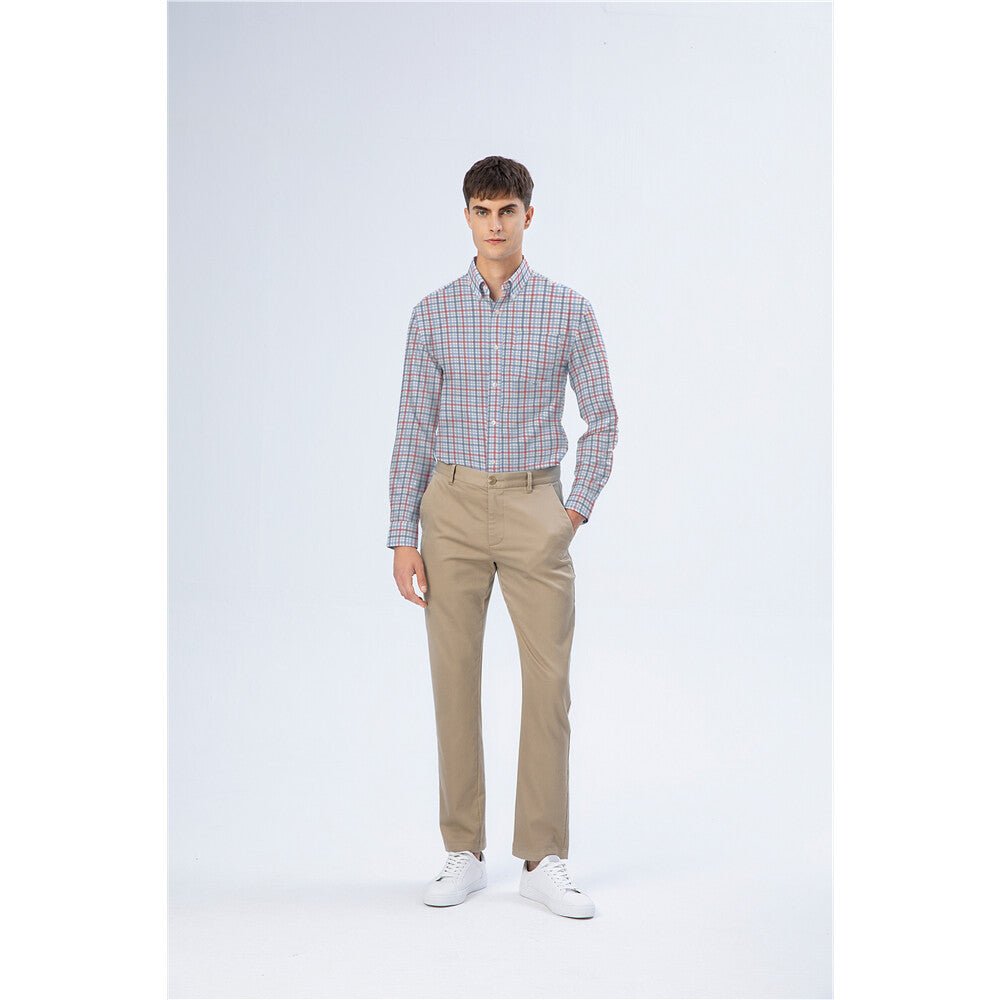 Giordano Men's Oxford Pattern Wrinkle Free Shirt - Premium Shirts