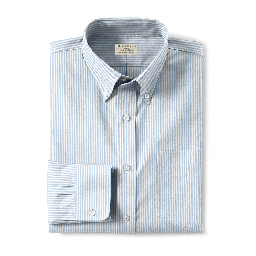 Giordano Men's Oxford Pattern Wrinkle Free Shirt - Premium Shirts