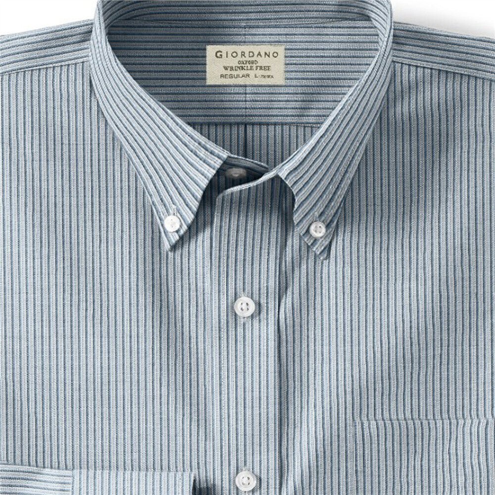 Giordano Men's Oxford Pattern Wrinkle Free Shirt - Premium Shirts