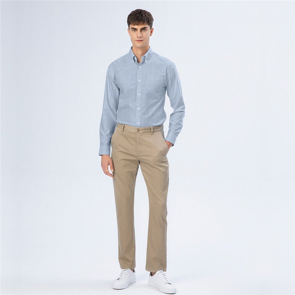 Giordano Men's Oxford Pattern Wrinkle Free Shirt - Premium Shirts