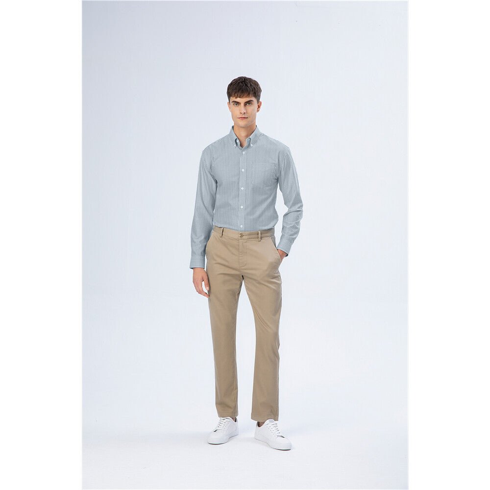 Giordano Men's Oxford Pattern Wrinkle Free Shirt - Premium Shirts