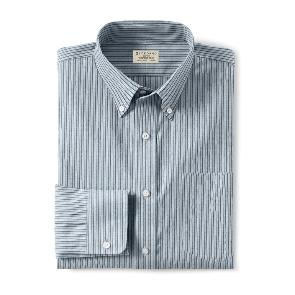 Giordano Men's Oxford Pattern Wrinkle Free Shirt - Premium Shirts