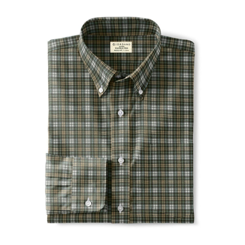 Giordano Men's Oxford Pattern Wrinkle Free Shirt - Premium Shirts