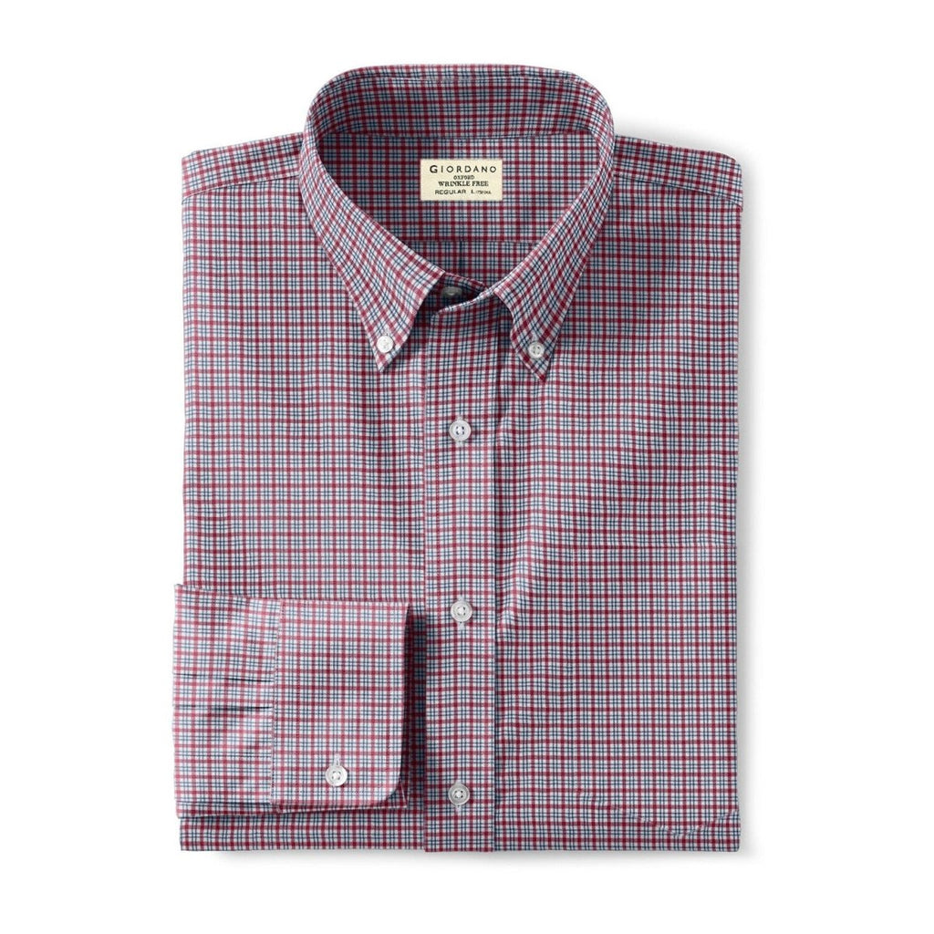 Giordano Men's Oxford Pattern Wrinkle Free Shirt - Premium Shirts