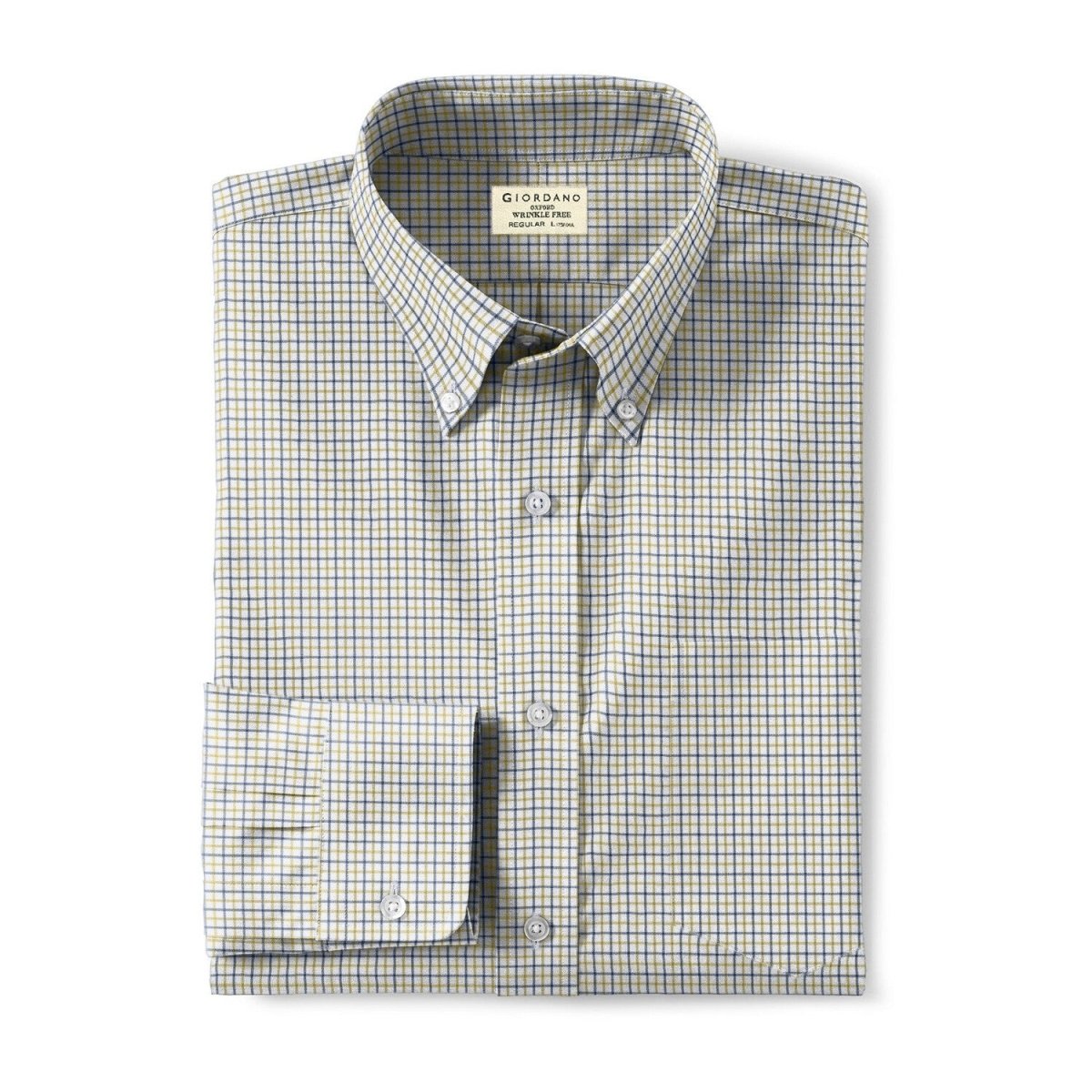 Giordano Men's Oxford Pattern Wrinkle Free Shirt - Premium Shirts