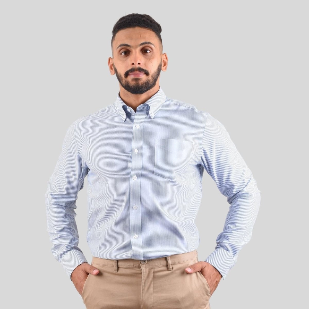 Giordano Men's Oxford Pattern Wrinkle Free Shirt - Premium Shirts