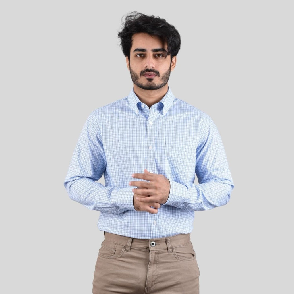 Giordano Men's Oxford Pattern Wrinkle Free Shirt - Premium Shirts