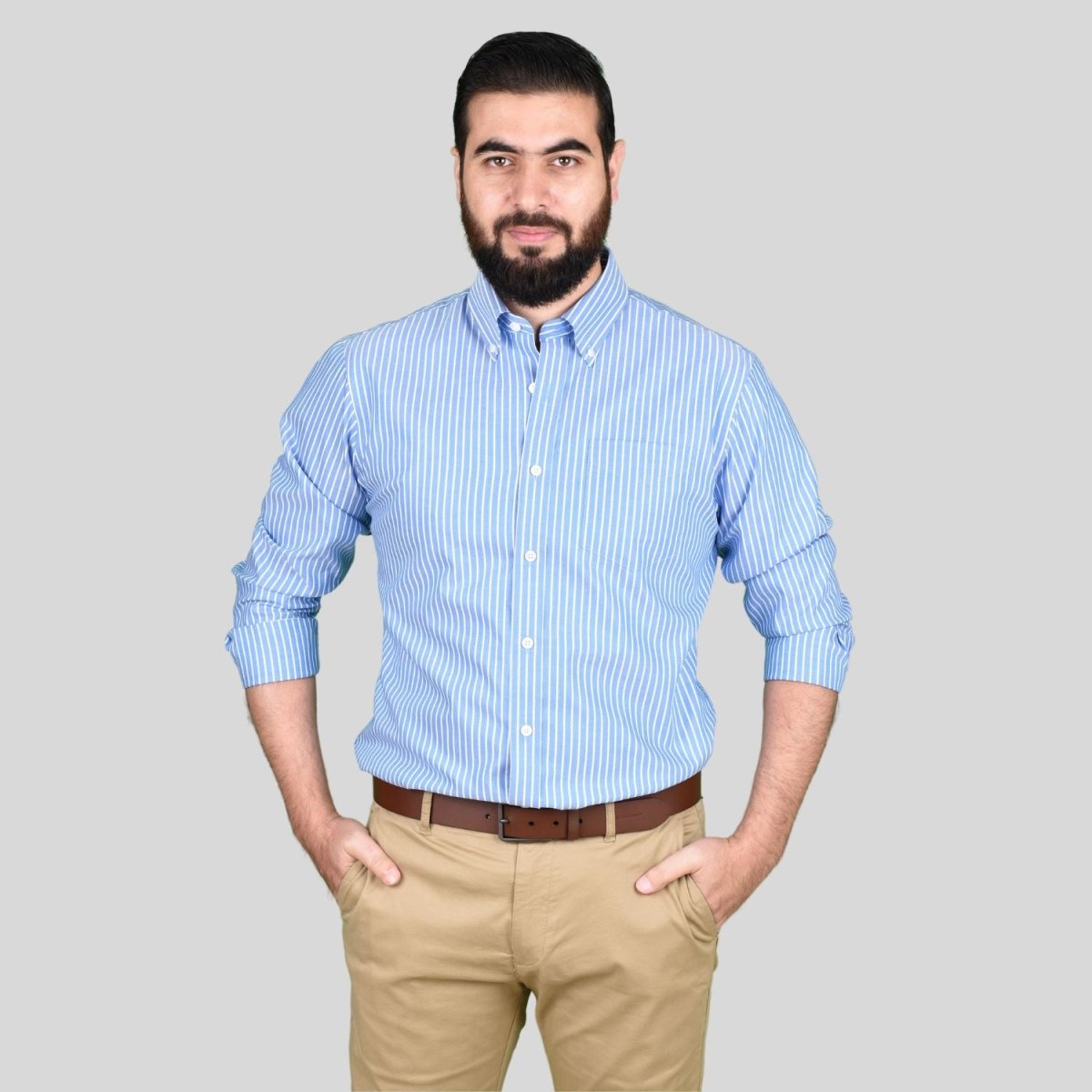 Giordano Men's Oxford Pattern Wrinkle Free Shirt - Premium Shirts