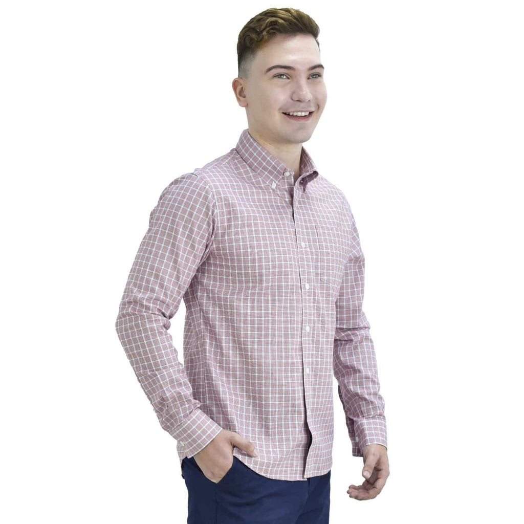 Giordano Men's Oxford Pattern Wrinkle Free Shirt - Premium Shirts