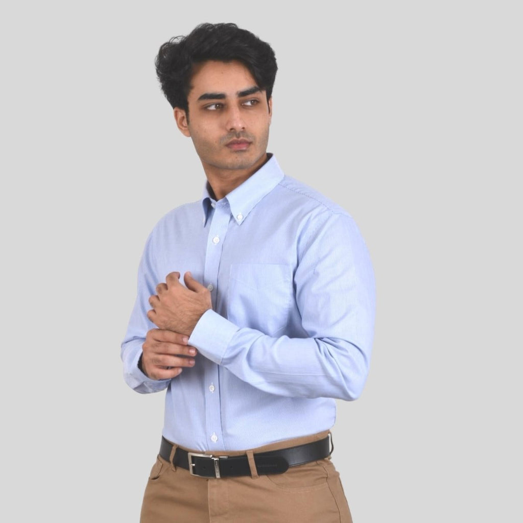 Giordano Men's Oxford Pattern Wrinkle Free Shirt - Premium Shirts