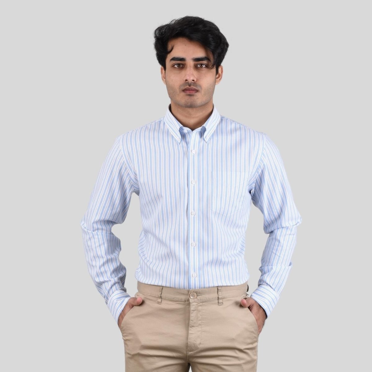 Giordano Men's Oxford Pattern Wrinkle Free Shirt - Premium Shirts