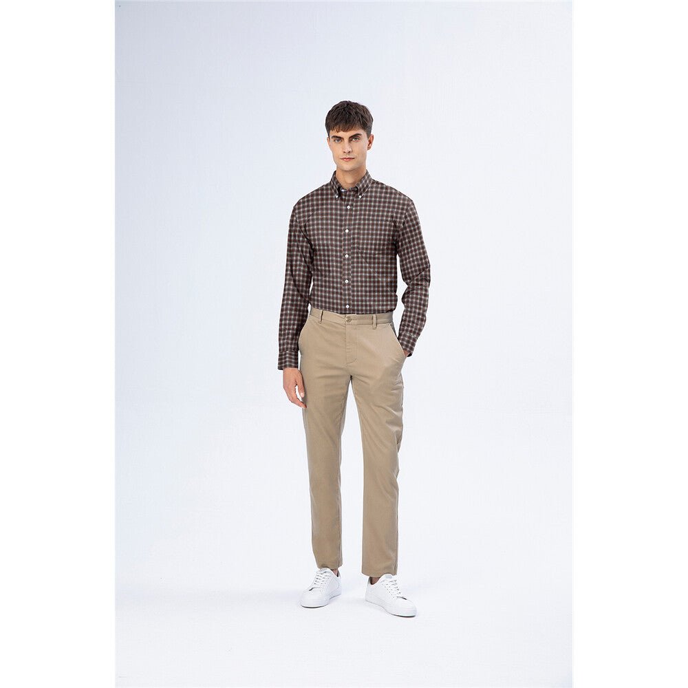 Giordano Men's Oxford Pattern Wrinkle Free Shirt - Premium Shirts